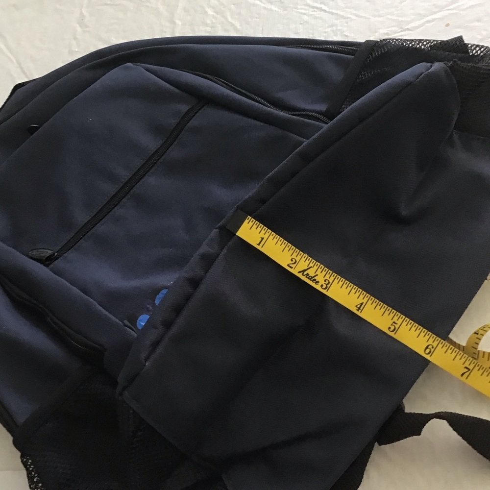 Navy Blue Backpack with Mesh Pockets - Picture 4 of 4